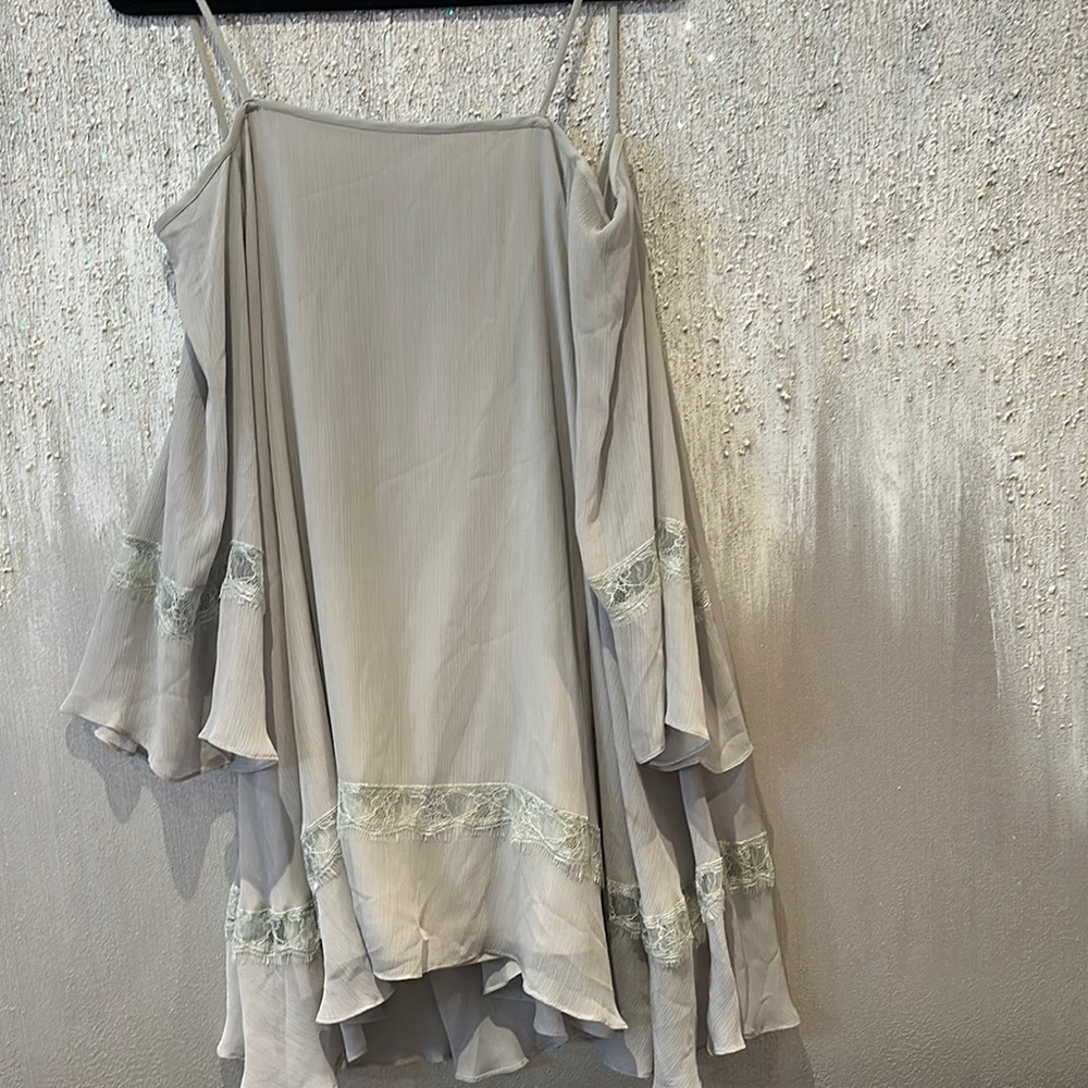 Elegant Gray Off-Shoulder Dress